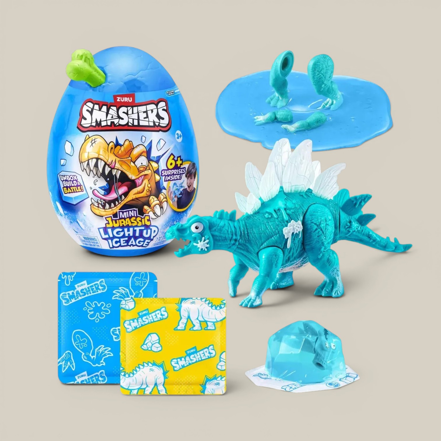 Smashers dino ice age-egg mini -brilla en la oscuridad