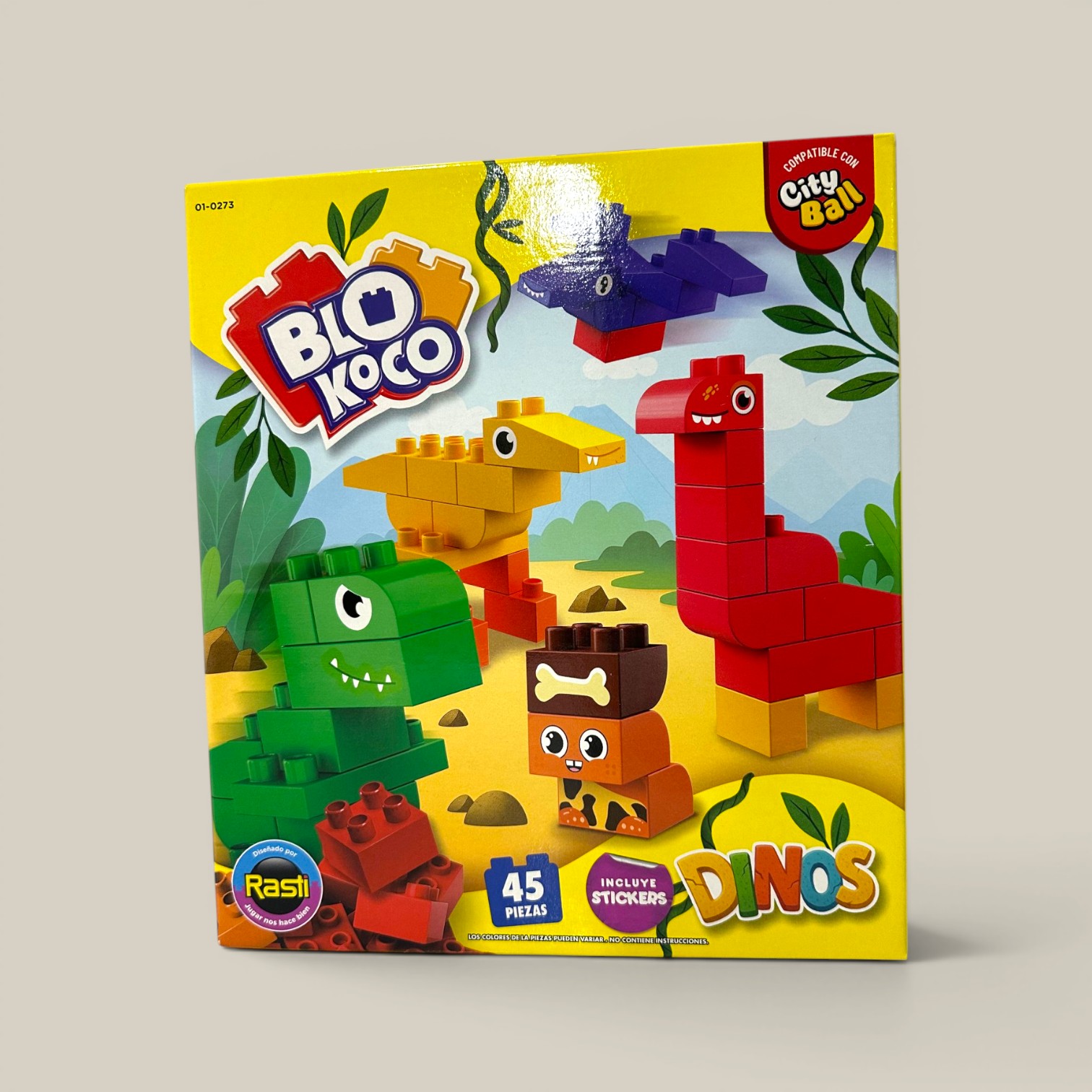 Blokoco dinos 45 pzas c/stickers