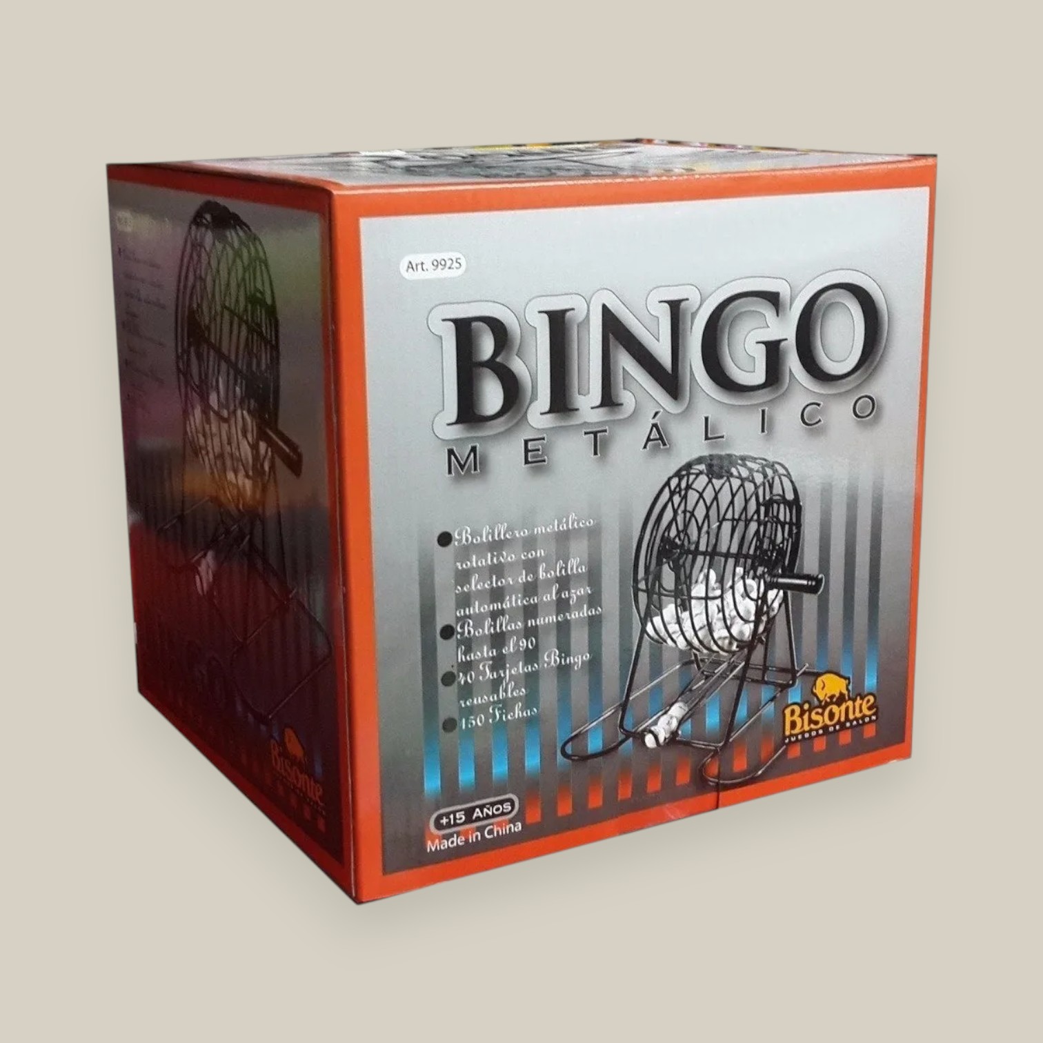 Bingo 90 bolillas Metalico con bolillero
