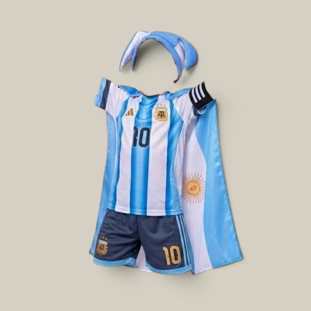 Disfraz hincha nene c/bandera+cinta capítan+arlequín t2