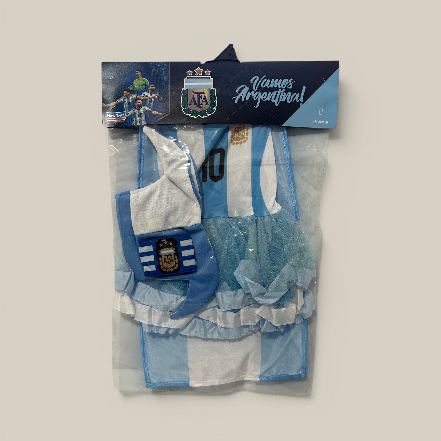 Disfraz hincha nena c/bandera+cinta capítan+arlequín t2