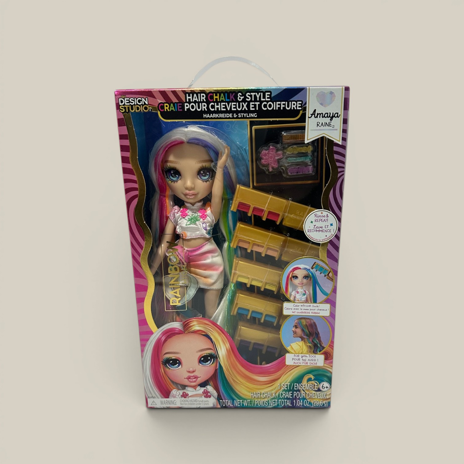 Muñeca 27cm fashion doll hair chalk & style