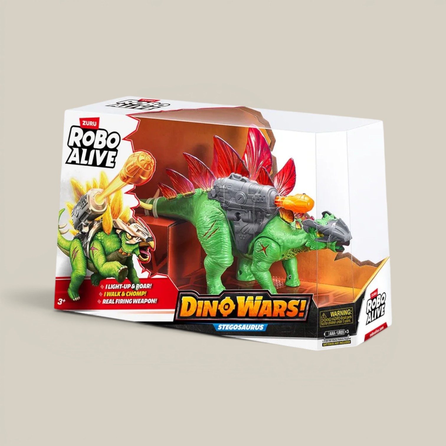 Stegosaurio de guerra 25cm - dino wars
