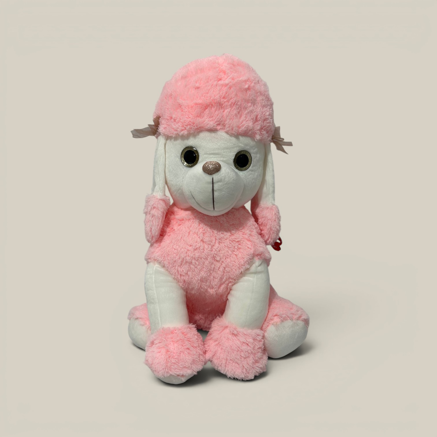 Peluche caniche rosa 60cm