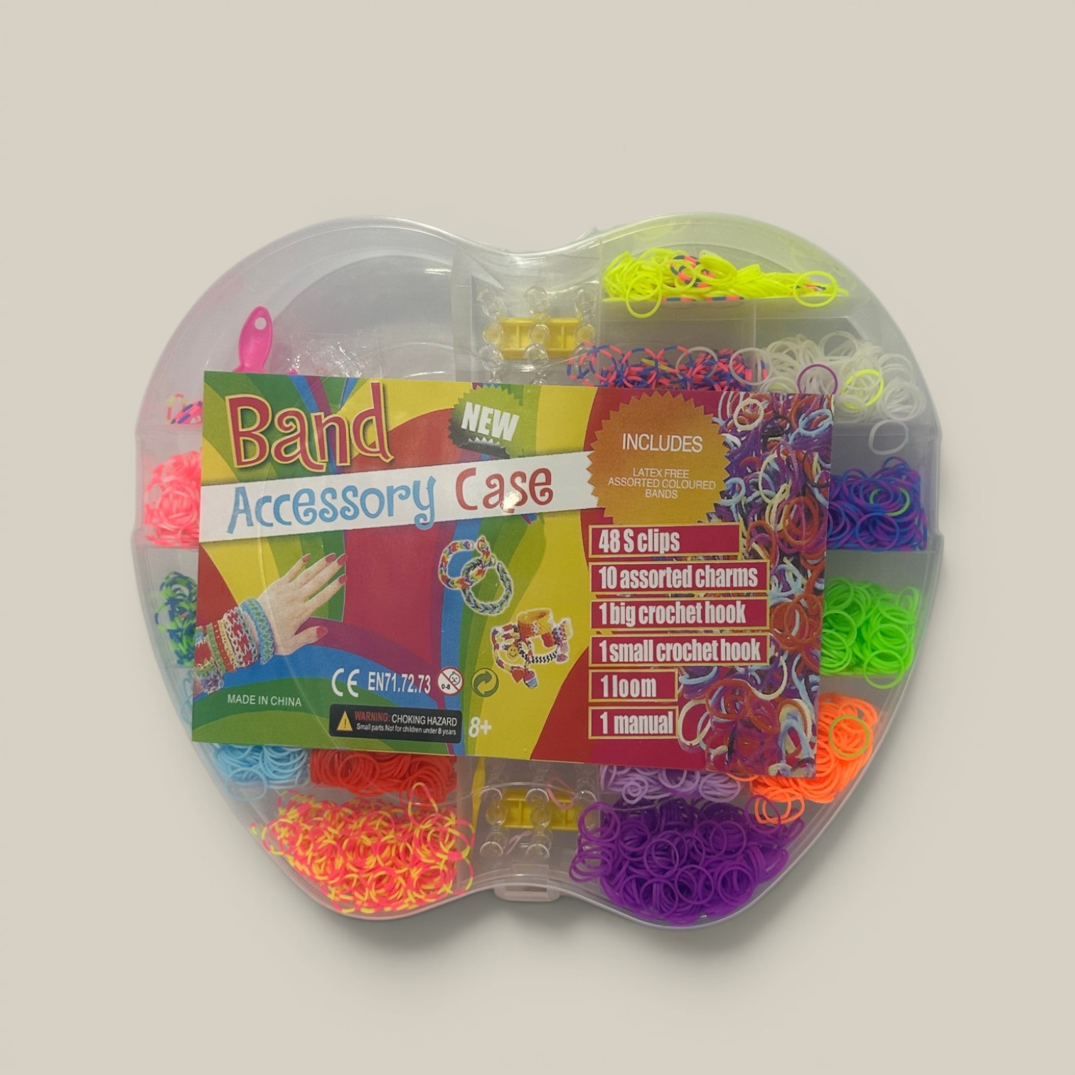 Caja gomitas p/armar pulseras manzana g