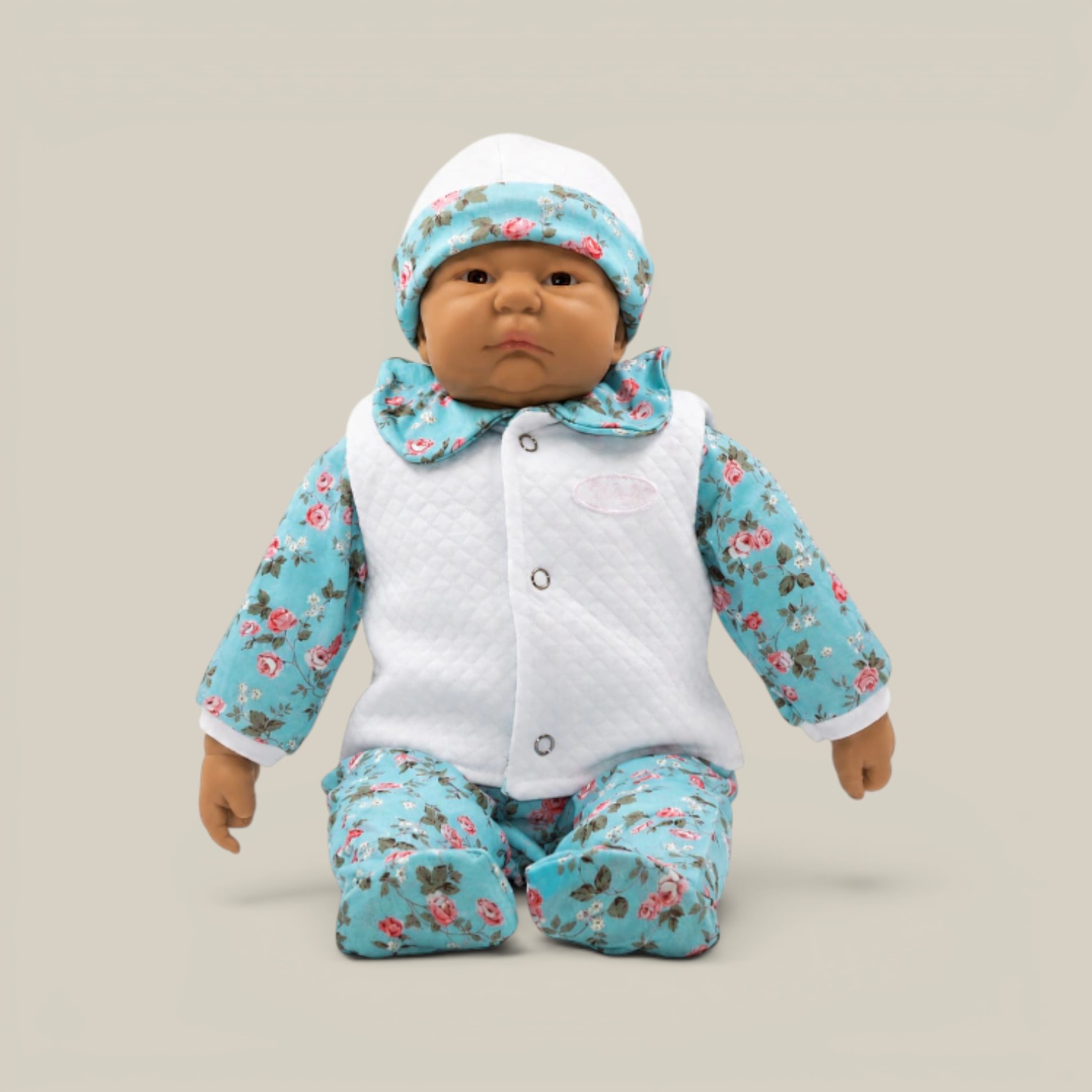 Bebote Tomas c/osito, chaleco reversible y gorro
