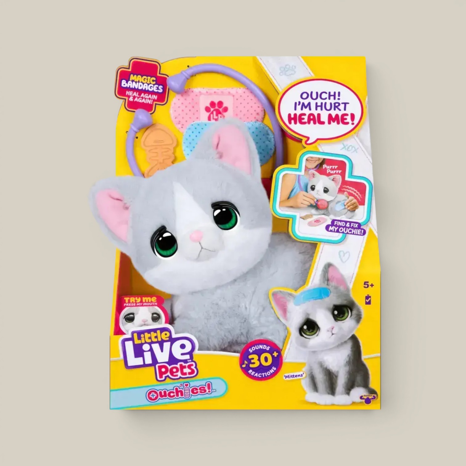 Little Live Pets Ouchies Mittens Gato Interactivo