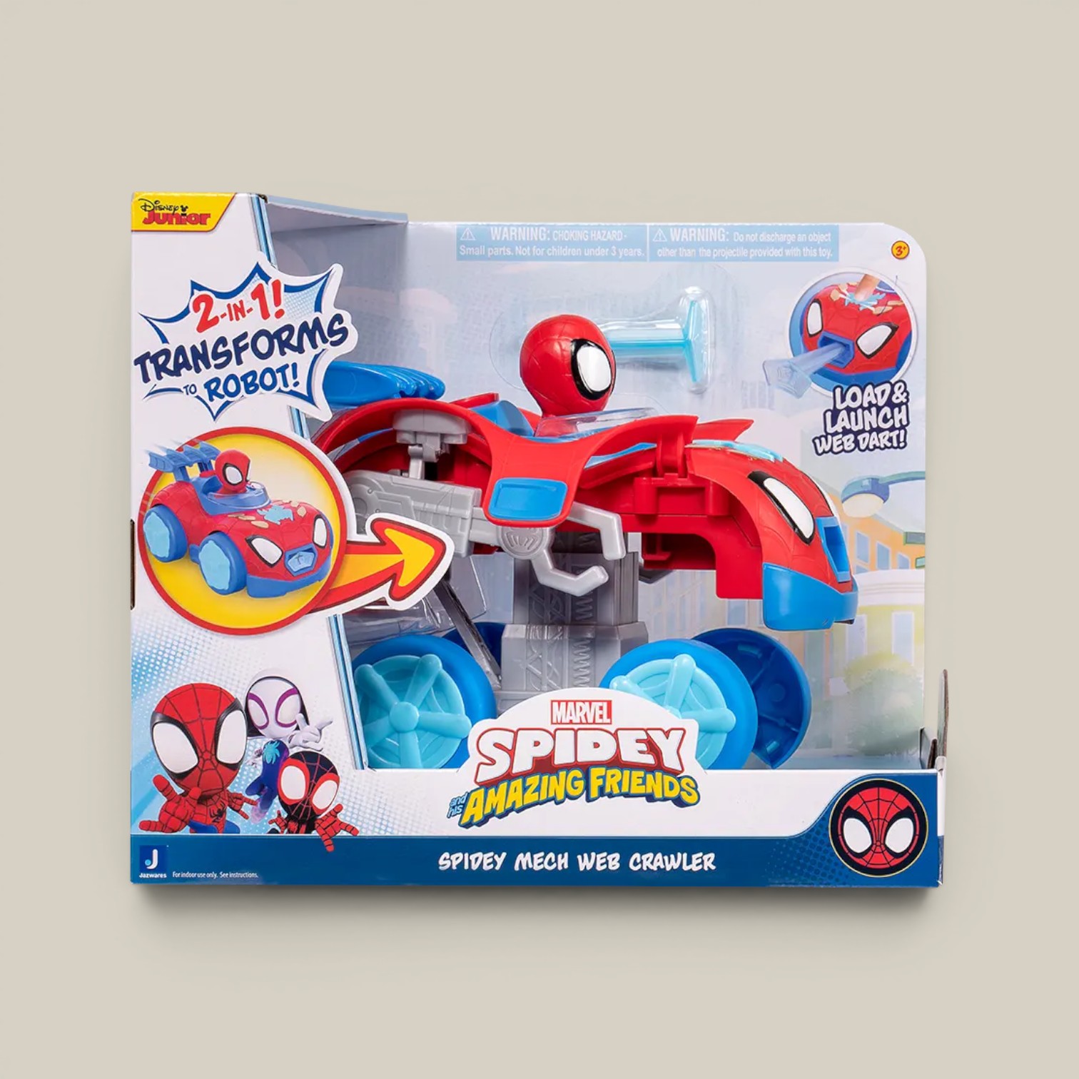 Vehículo 2 en 1 20cm se transforma de web crawler a spidey mechano