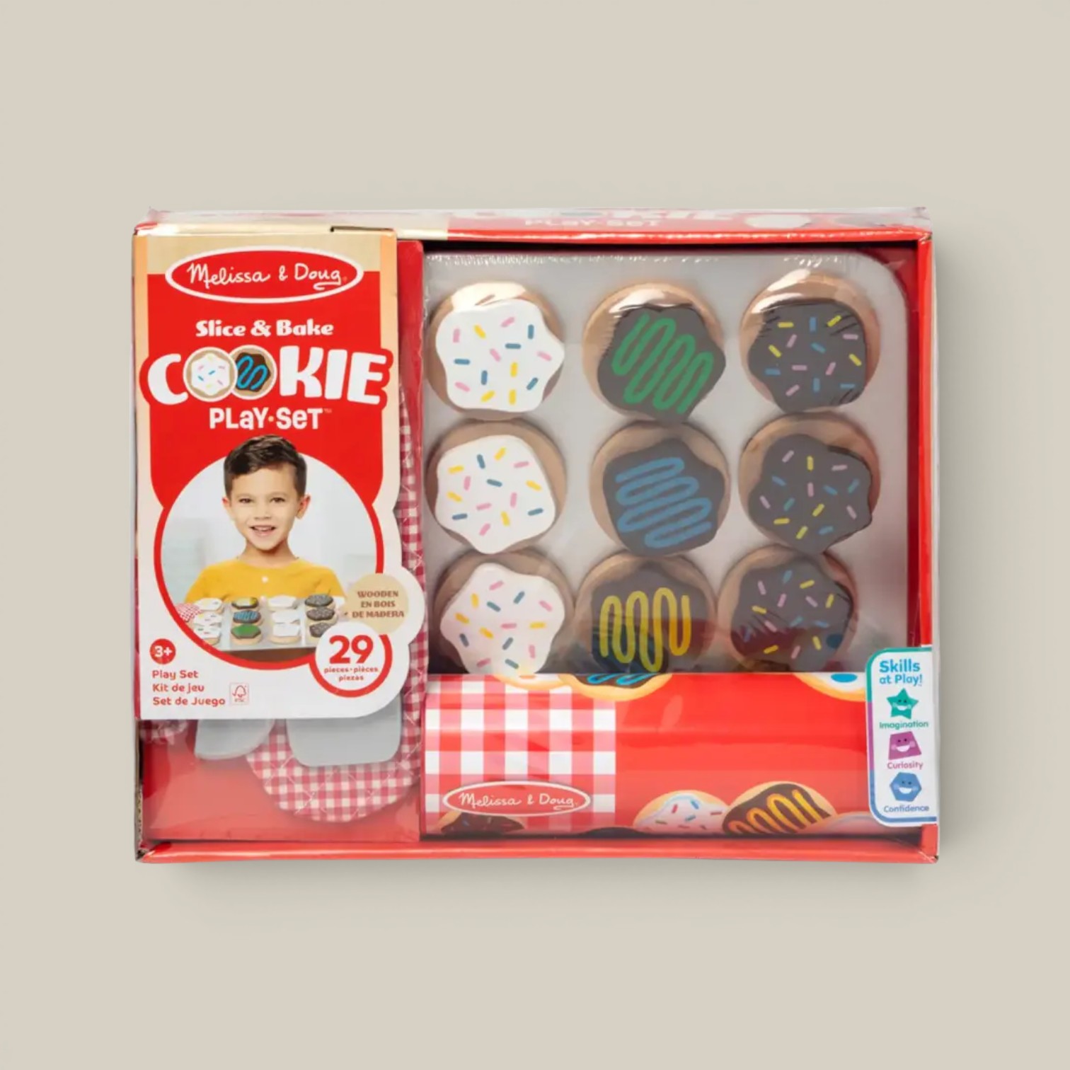 Set de Juego de 9 piezas galletas de madera c/acc
