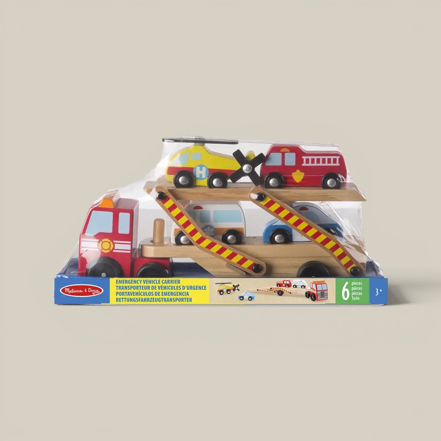 Camion transportador con remolque 2 niveles 60cm c/acc de madera