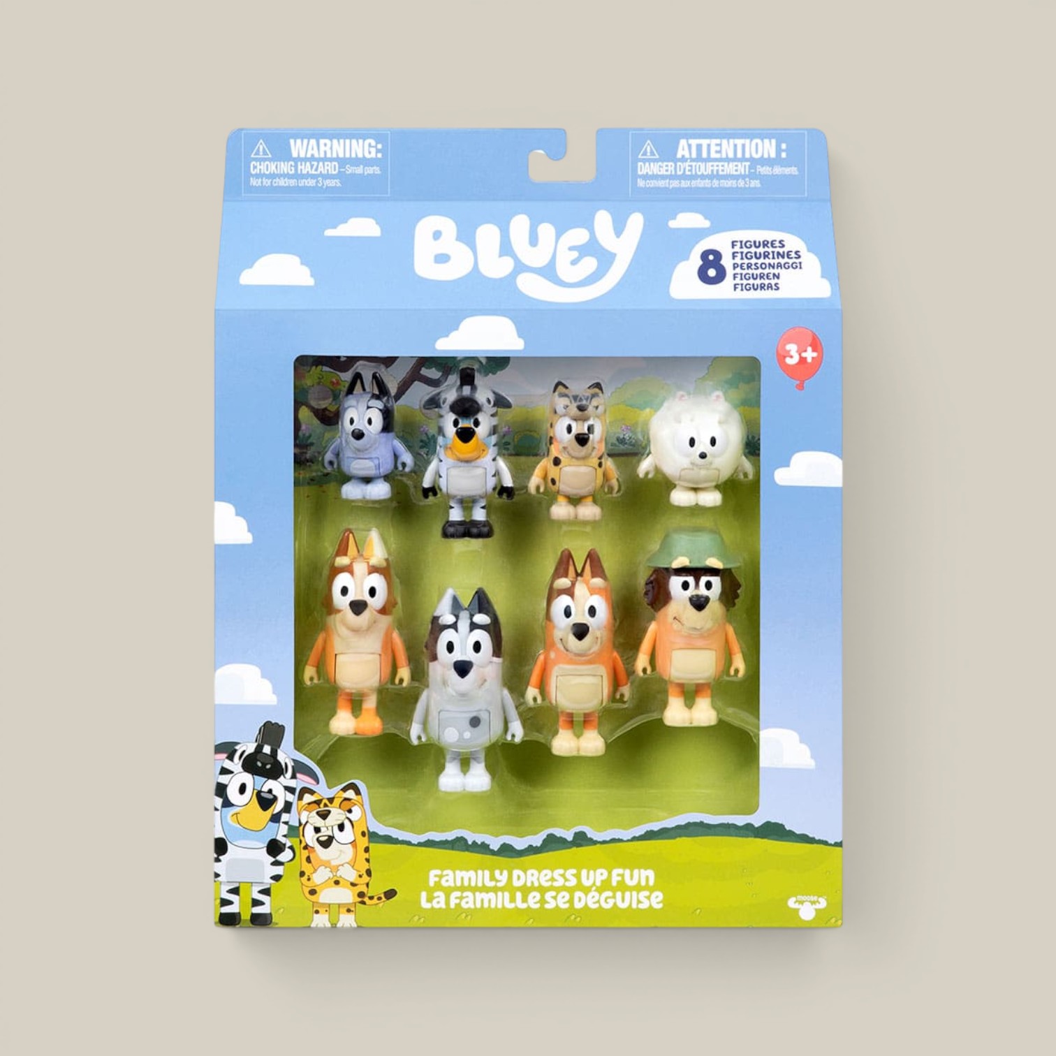 Set 8 personajes bluey, aunt brady y trixie