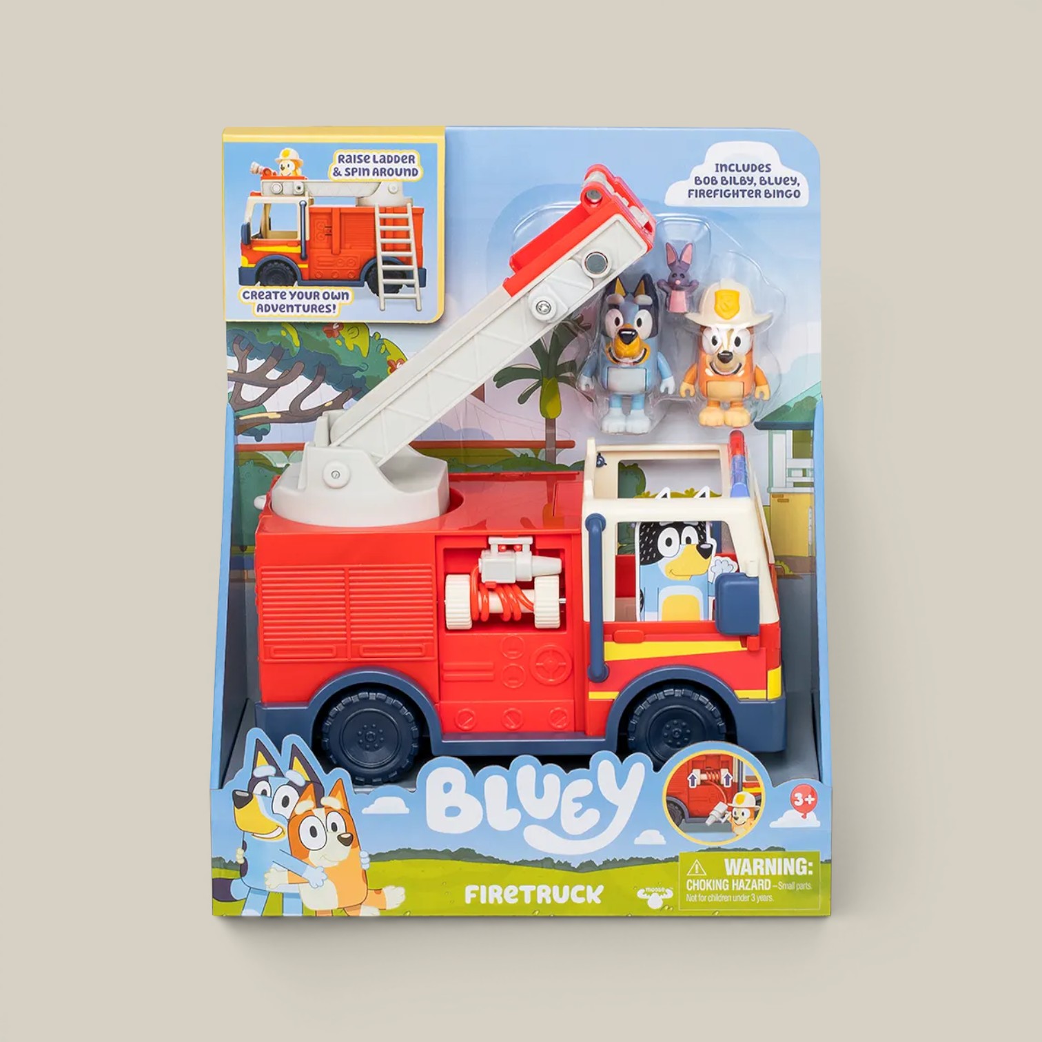 Camion bombero c/2 Figuras firefighter y bluey