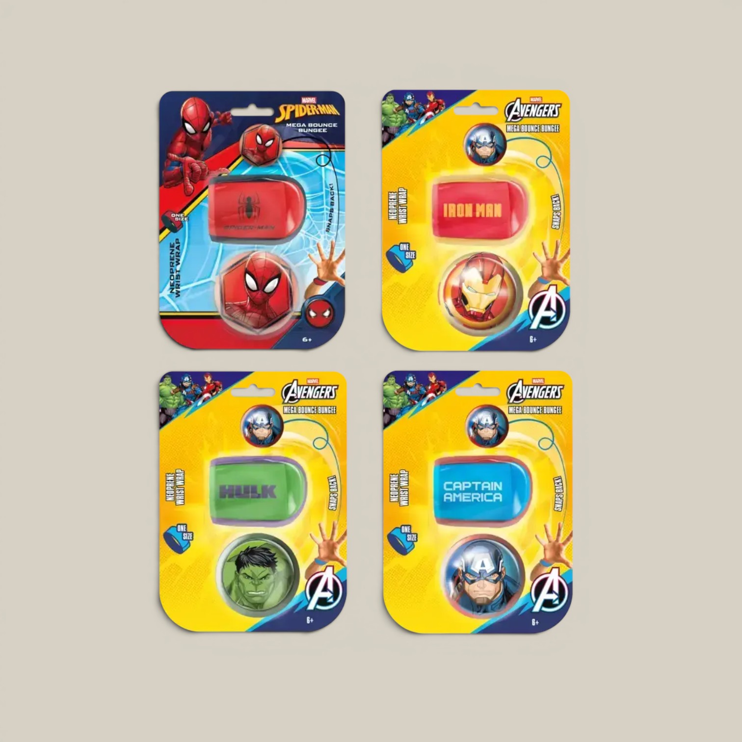 Pelota de rebote rapido marvel c/muñequera de neoprene