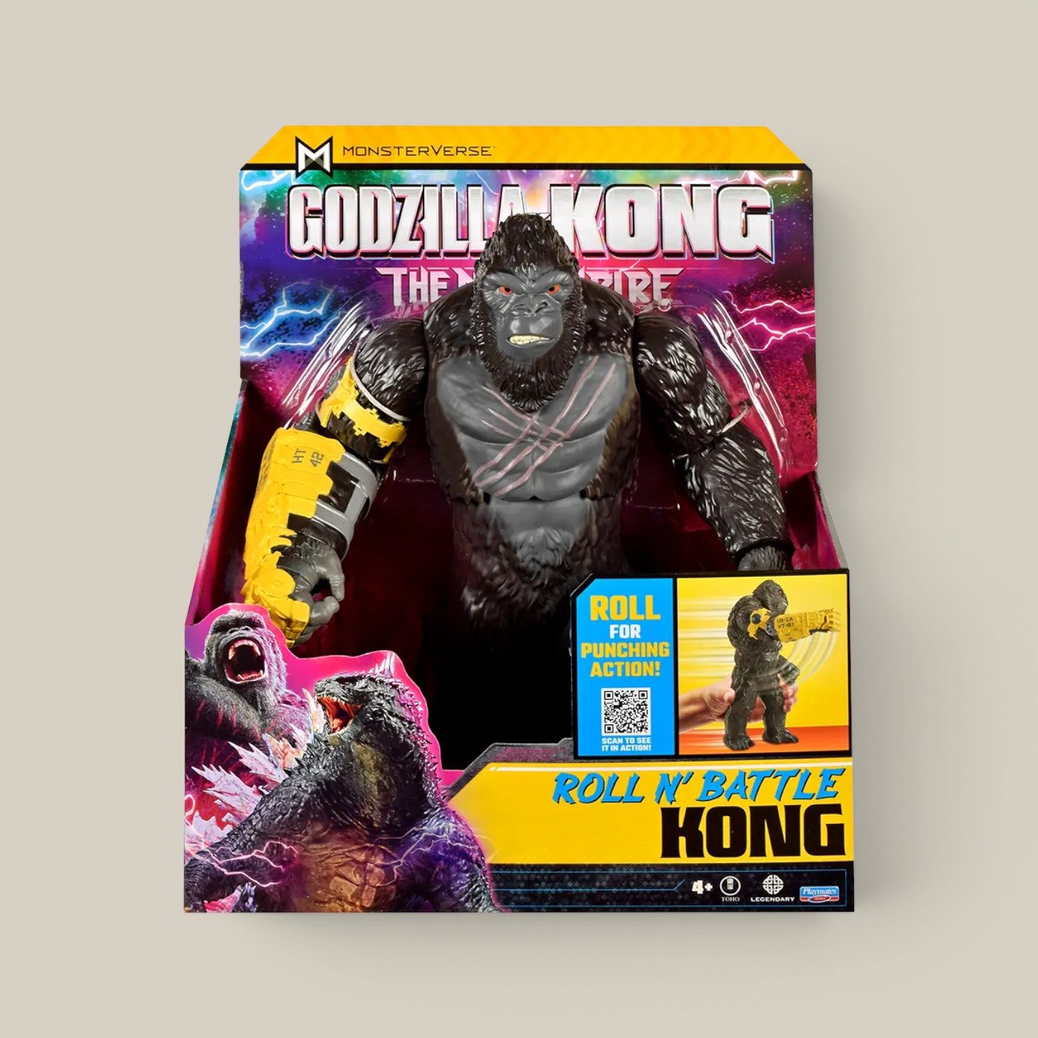 Figura articulada godzilla, kong y skar king 28cm