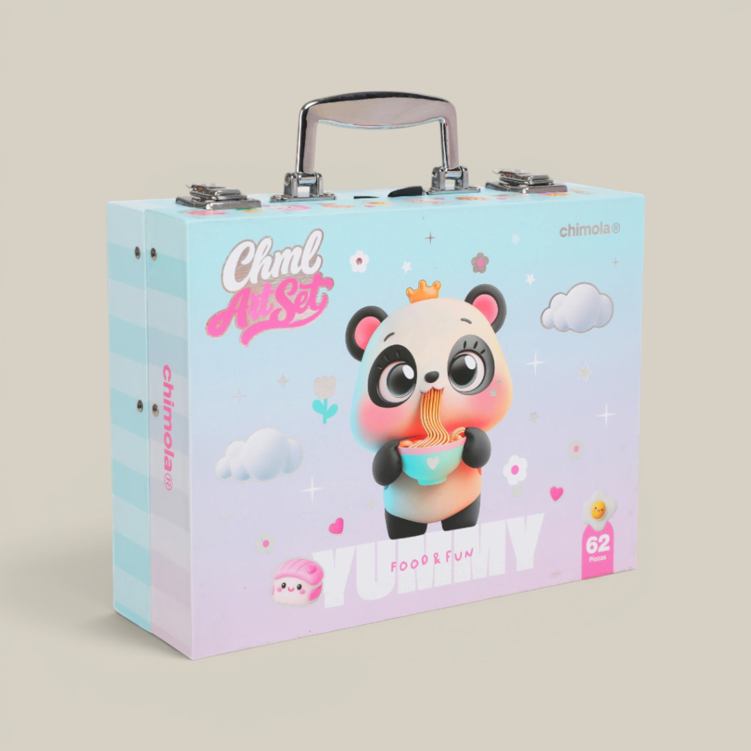 Maletín arte 2 niveles panda