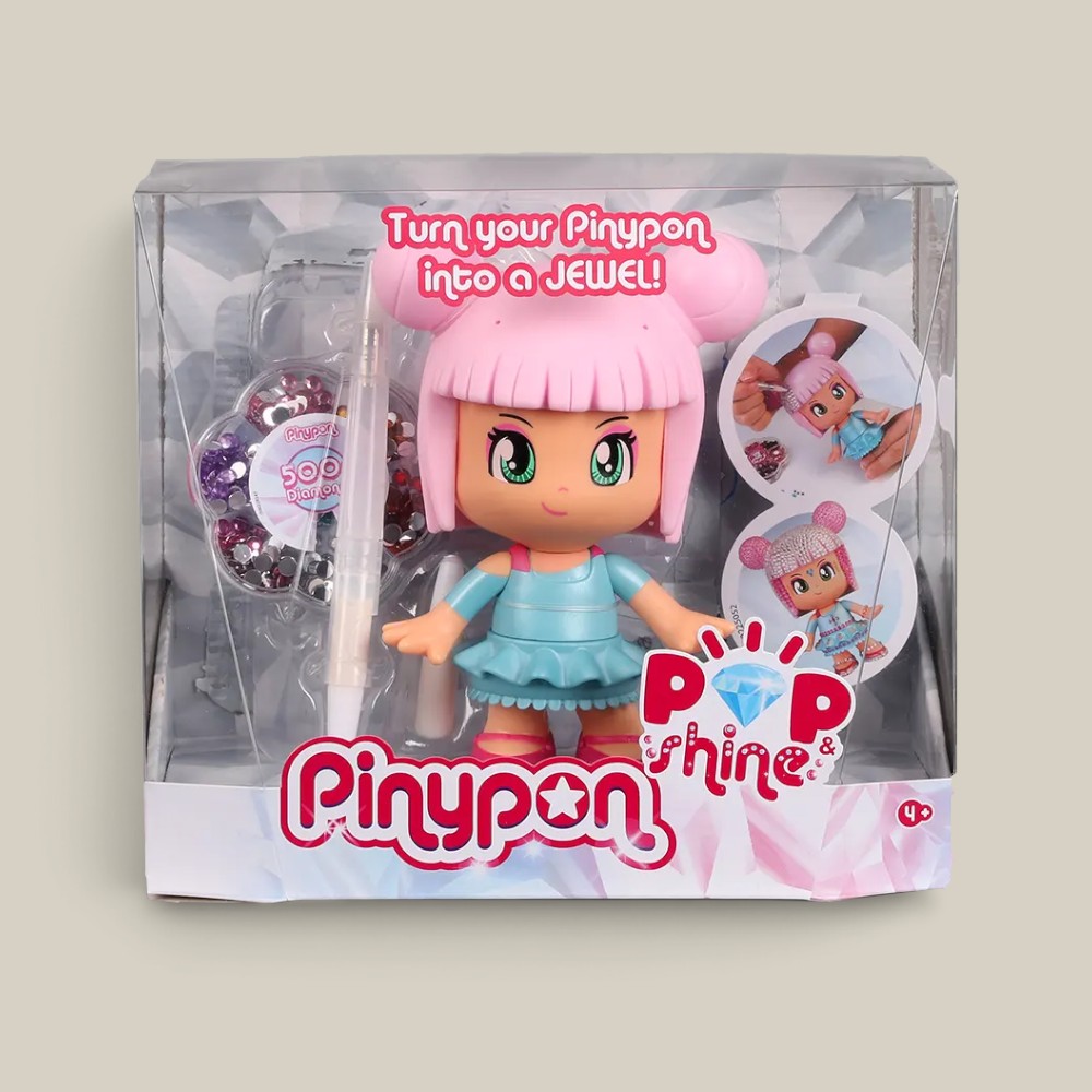 Figura Pinypon 17cm c/brillitos y boligrafo