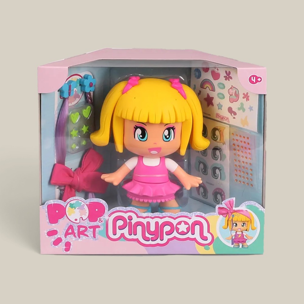Figura Pinypon 17cm cambia su cara c/los stickers y accesorios