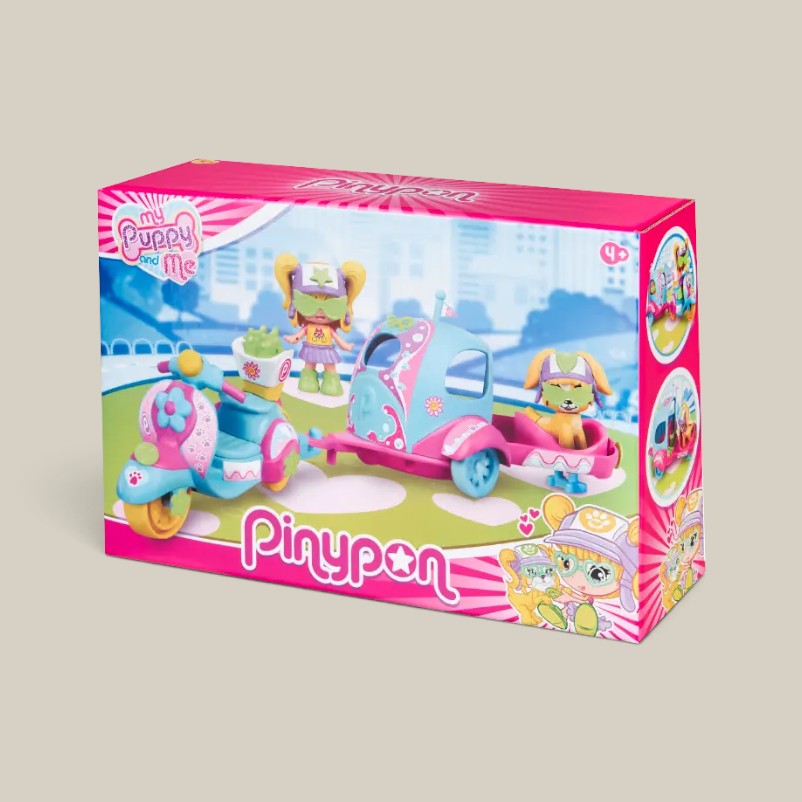 Moto Pinypon c/carrito p/llevar a la mascota c/accesorios