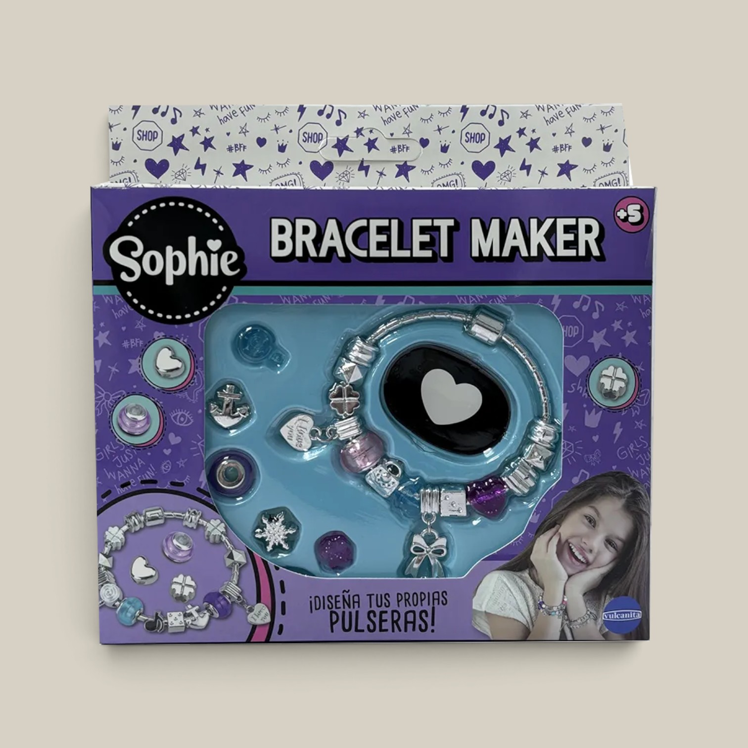 Diseñar y armar pulseras sophies cuentas metalizadas de colores plasticas