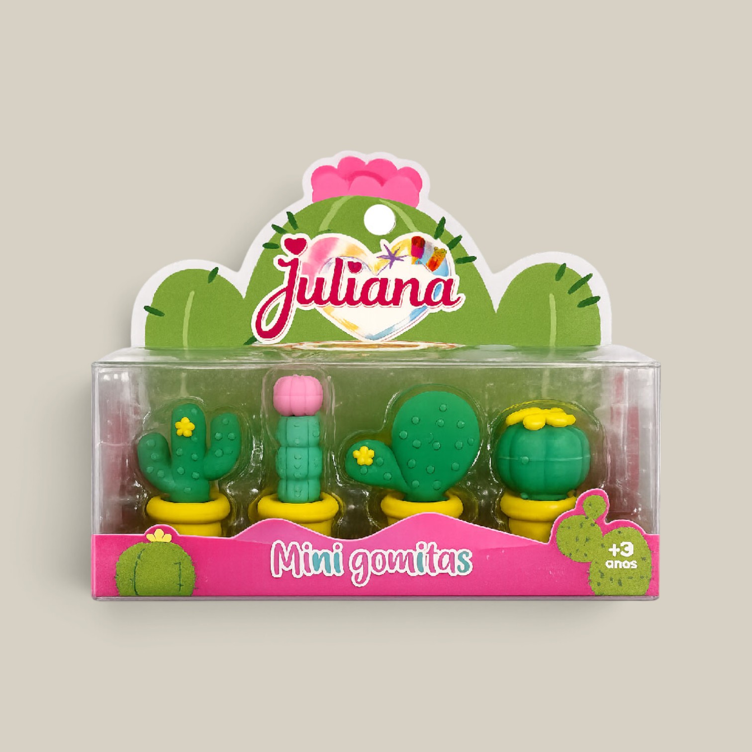 Juliana mini gomitas 3d cactus x4