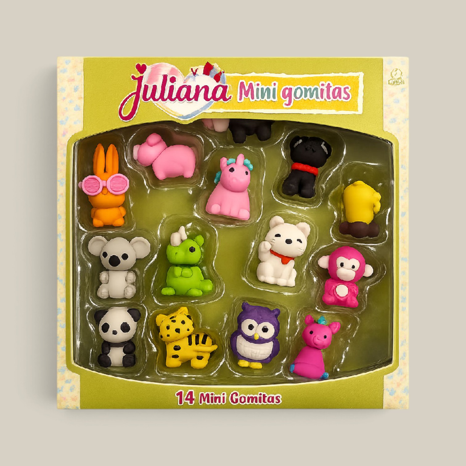 Juliana mini gomitas 3d animales divertidos x14